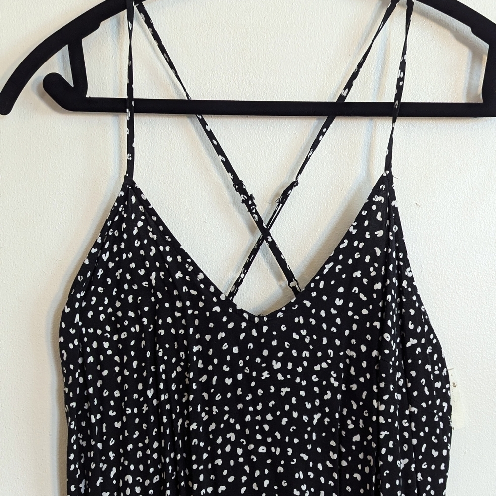 Old Navy Sleeveless V Neck Maxi Shift Dress Black Leopard Pattern - Picture 4 of 5